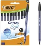 BIC Cristal Soft Kugelschreiber mit mittlerer Spitze (1,2 mm) und Softline Tinte &ndash;
