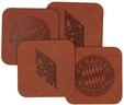 FC Bayern M&uuml;nchen | Untersetzer | Glasuntersetzer | Leder| Braun |