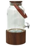 COOK CONCEPT Getr&auml;nkespender aus Glas 6 L Holzst&auml;nder und Zapfhahn | Glas, 6 Liter