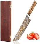 zayiko MysticMagma Tanto-Kochmesser 20,5 cm Klinge aus 67 Lagen Damaststahl 