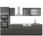 Vicco K&uuml;chenzeile R-Line, Anthrazit Hochglanz, 300 cm | 8 Module &middot;