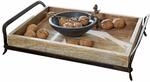 LOBERON Tablett Troyes, braun/schwarz | Naturbelassenes Mangoholz, H&uuml;bsche...