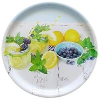 Lashuma Serviertablett rund &Oslash; 40 cm, gro&szlig;es Melamin Dekotablett Limette |...