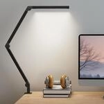 HOMCOM Tischlampe LED Dimmbare Schreibtischlampe mit 2 Farbmodi Schwarz 