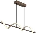 LED H&auml;ngeleuchte Pendelleuchte Wohnzimmerlampe k&uuml;rzbar Beige Metall H 120 cm