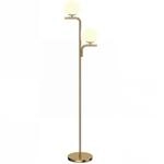 HOMCOM LED Stehlampe mit 3 Farbtemperaturen, Glaskugelschirme, B&uuml;ro, Gold 