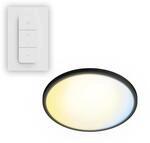 Philips LED Superslim Deckenleuchte inkl. Fernbedienung, 29,1 cm, Schwarz 