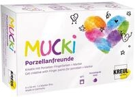 KREUL 26311 - MUCKi Porzellanfreunde Fingerfarben Set 6x 50ml + Marker 