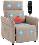 HOMCOM Relaxsessel mit Massage & W&auml;rme, Verstellbaren Armlehnen, Braun 