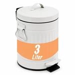 Relaxdays Kosmetikeimer, 3 Liter, Absenkautomatik, wei&szlig; | entnehmbarer Inneneimer,