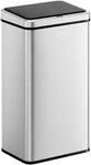 HOMCOM Sensor M&uuml;lleimer 50L Edelstahl Automatischer M&uuml;lleimer Silber 