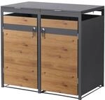 ML-Design M&uuml;lltonnenbox 2er 240L, M&uuml;lltonnenverkleidung f&uuml;r 2 M&uuml;lltonnen,