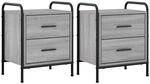 vidaXL Nachttisch 2 STK. Sonoma-Grau 40 x 30 x 50 cm Holzwerkstoff | Verzinkter