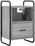 vidaXL H&auml;ngender Nachttisch Sonoma-Grau 40 x 30 x 60 cm Holzwerkstoff | Bietet...