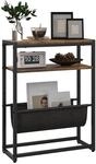 HOMCOM Beistelltisch Schmaler Couchtisch 43 x 18 x 56 cm Rustikal Braun | 3-stufige
