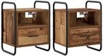 vidaXL H&auml;ngender Nachttisch 2 STK. Altholz 40 x 30 x 50 cm | Schlanker und