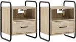 vidaXL H&auml;ngender Nachttisch 2 STK. Sonoma-Eiche 40 x 30 x 50 cm | Schlanker und
