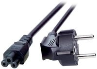 EFB Netzleitung Schutzkontakt Netzkabel 90&deg; - C5 180&deg;, schwarz, 3 m, 3 x 0,75 mm&sup2;