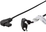 LogiLink CP134 Netzkabel Euro Stecker zu IEC Stecker (90 Grad, 0,75m) schwarz, 3