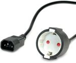 VALUE Netzkabel, C14-Stecker auf Schutzkontakt-Buchse, schwarz, 0,3 m