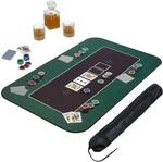 Relaxdays Pokermatte 100 x 60 cm, Texas Holdem, gr&uuml;n | Pokertischauflage gro&szlig;,