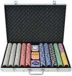 vidaXL Pokerkoffer 1000 Laser Pokerchips Aluminium Koffer Pokerset Poker Set