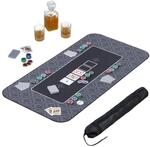 Relaxdays Pokermatte 120 x 60 cm, Texas Holdem, schwarz | Pokertischauflage gro&szlig;,