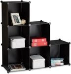 Relaxdays Stufenregal 6 F&auml;cher, Steckregal als Kleiderschrank oder Raumteiler,