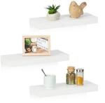 Relaxdays Wandregal 3er Set MDF, wei&szlig; | Dekoregal Wand