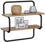vidaXL 2-Ebenen-Wandregal Artisan-Eiche 40 x 24,5 x 61 cm