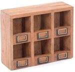DESIGN DELIGHTS WANDREGAL Lima | Mahagoni Holz, 30x24 cm, mit F&auml;chern | Vintage
