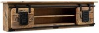 MASSIVMOEBEL24.DE Wandregal Mango Natur lackiert Railway #157 | 130 cm (BxTxH)...