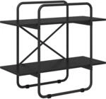 vidaXL B&uuml;cherregal 2 Ebenen 80 x 35 x 70 cm PB Schwarz Eichen-Optik |...