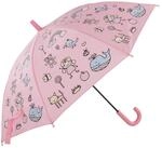 Idena Kinder Regenschirm Magic, mit Farbwechseleffekt | Stockschirm mit manueller