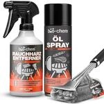 bio-chem Grillreiniger Rauchharz Set mit B&uuml;rste & &Ouml;l Spray | 500ml