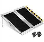 VEVOR Rollstuhlrampe Faltbar 610x745mm, 362,9kg Belastbare Schwellenrampe mit