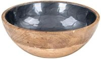 levandeo Sch&uuml;ssel 21cm Mango Holz Grau Perlmutt Emaille Schale Bowl...