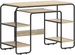 vidaXL Schreibtisch mit Stauraum Sonoma-Eiche 113,5 x 52 x 75,5 cm