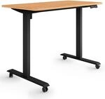 ESMART ETX-121BM elektrischer Steh-Sitz-Schreibtisch auf Rollen | 120 &times; 60 cm,