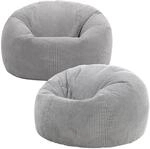 Icon Kingston Sitzsack Cord mit F&uuml;llung, 2er Pack, Grau | In Deutschland