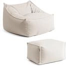 mokebo Sitzsack Boucl&eacute; mit Hocker 'Snug' Sessel Bean Bag Made in Germany | aus