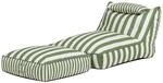 Icon Nova Streifen Outdoor Sitzsack Sessel und Hocker mit F&uuml;llung, Gr&uuml;n | In