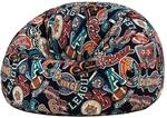 Icon Varsity Sitzsack Kinder mit F&uuml;llung, Schwarz | In Deutschland Hergestellt,
