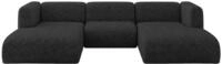 ALTDECOR Ecksofa in U-Form MIRA-U1 317x179x70 - Schwarz | Corner Sofa Bett...