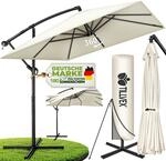 tillvex&reg; Sonnenschirm Rechteckig &Oslash; 330 cm + Abdeckung, Kurbel & Windschutz 