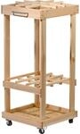 dobar&reg; Gartenwerkzeug-Organizer auf Rollen - Mobiler Gartenger&auml;tehalter aus Holz -