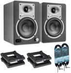 Fluid Audio C50BT Studio-Monitore Lautsprecher mit Stativen und keepdrum Kabel