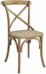 Loberon Stuhl Kary, braun | Sitzfl&auml;che aus Rattan, Reizvoller Antik-Look,