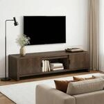 [en.casa] TV Schrank Lukkodso 150x40x40 cm Walnussoptik | Lowboard mit 2 T&uuml;ren...
