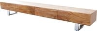 DELIFE TV-Board New Live-Edge Akazie Natur 240 cm 4 Schubladen | Kufe Edelstahl